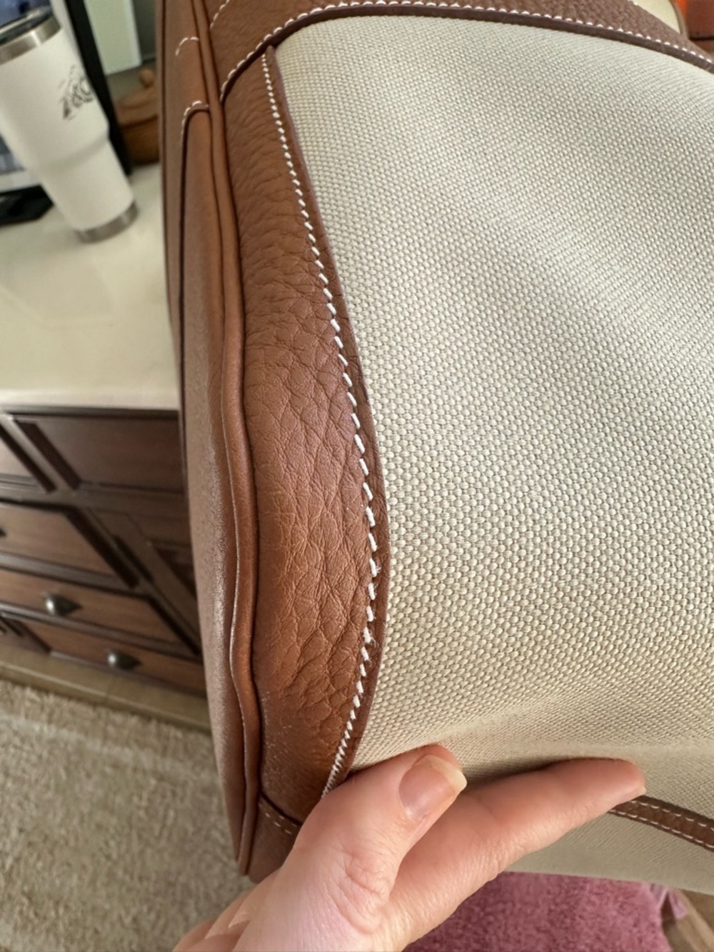 Hermes Garden Party Voyage 49 - Toile & Gold Negonda Palladium Hardware - Picture 9 of 17